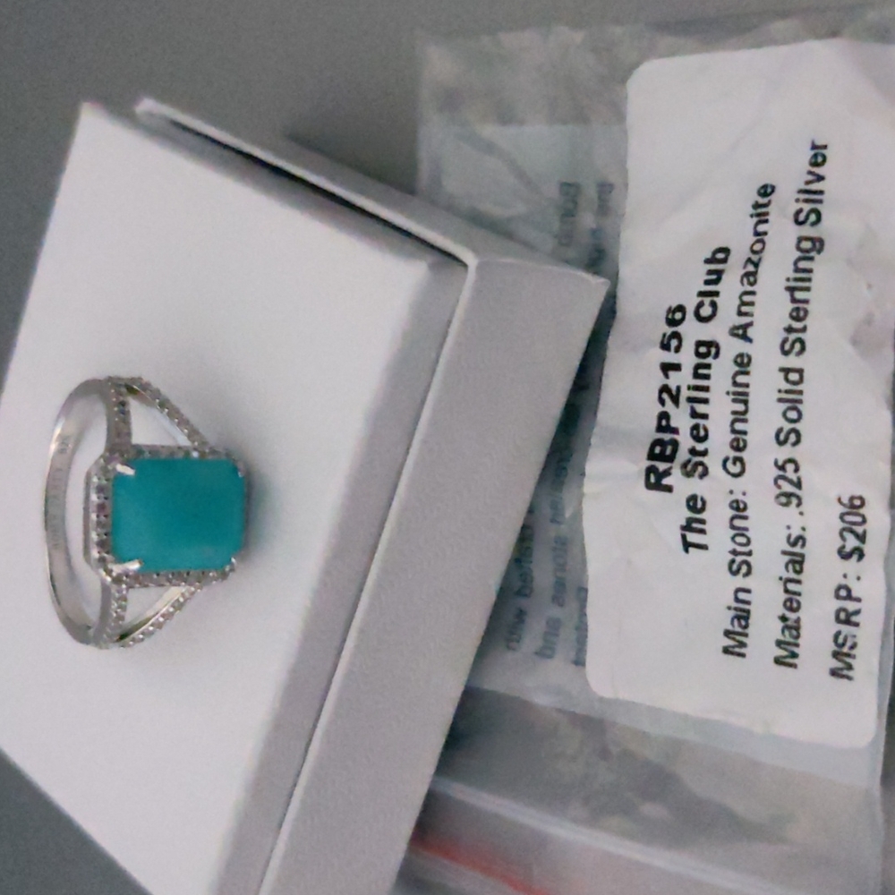 Size 8 Amazonite sterling silver ring